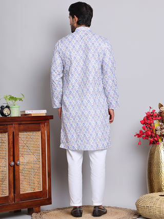 Men's Printed and Embroidered Kurta Pyjama Set