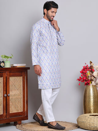 Men's Printed and Embroidered Kurta Pyjama Set