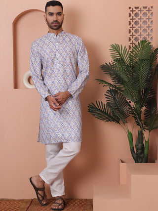 Men's Printed and Embroidered Kurta Pyjama Set