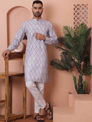 Men's Printed and Embroidered Kurta Pyjama Set