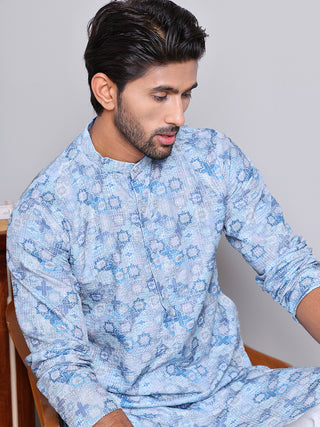 Men's Printed and Embroidered Kurta Pyjama Set