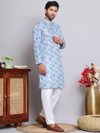 Men's Printed and Embroidered Kurta Pyjama Set