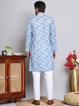 Men's Printed and Embroidered Kurta Pyjama Set