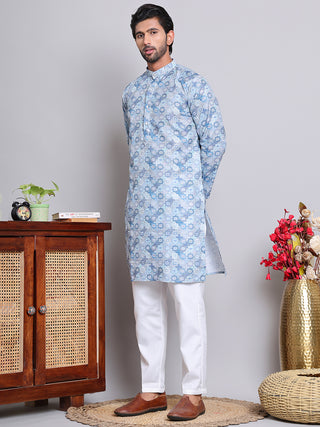 Men's Printed and Embroidered Kurta Pyjama Set