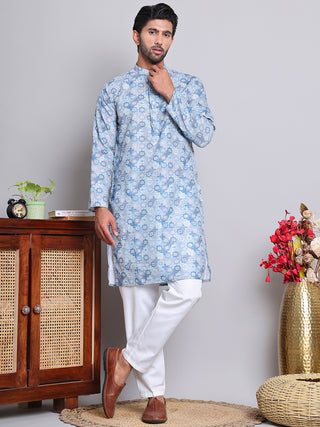 Men's Printed and Embroidered Kurta Pyjama Set