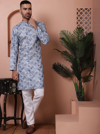 Men's Printed and Embroidered Kurta Pyjama Set