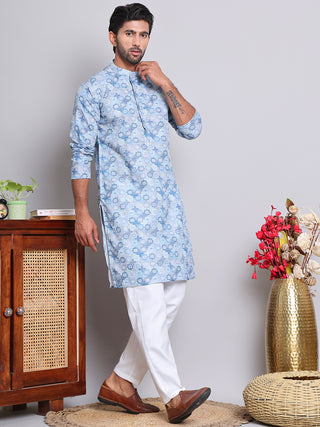 Men's Printed and Embroidered Kurta Pyjama Set