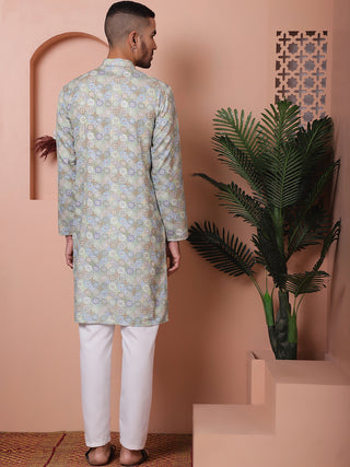 Men's Printed and Embroidered Kurta Pyjama Set