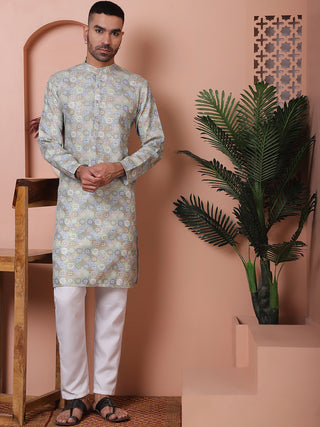 Men's Printed and Embroidered Kurta Pyjama Set