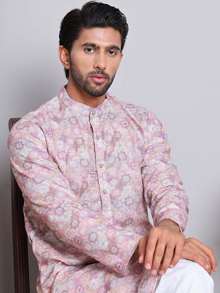 Men's Printed and Embroidered Kurta Pyjama Set