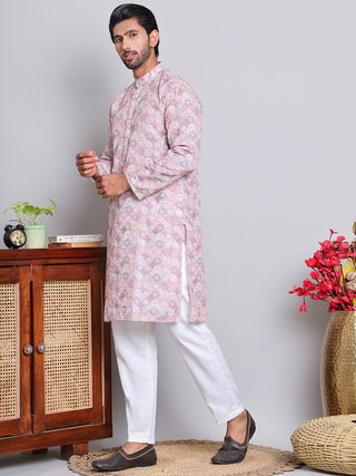 Men's Printed and Embroidered Kurta Pyjama Set