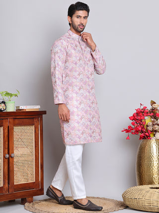 Men's Printed and Embroidered Kurta Pyjama Set