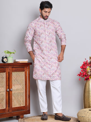 Men's Printed and Embroidered Kurta Pyjama Set