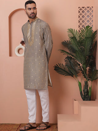 Men's Foil Printed Kurta with Pyjama