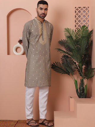 Men's Foil Printed Kurta with Pyjama