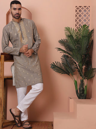 Men's Foil Printed Kurta with Pyjama