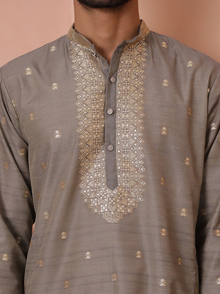 Men's Foil Printed Kurta with Pyjama