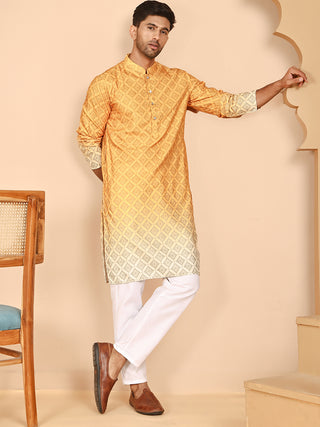 Ombre Printed Kurta Pyjama Set For Men