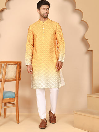 Ombre Printed Kurta Pyjama Set For Men
