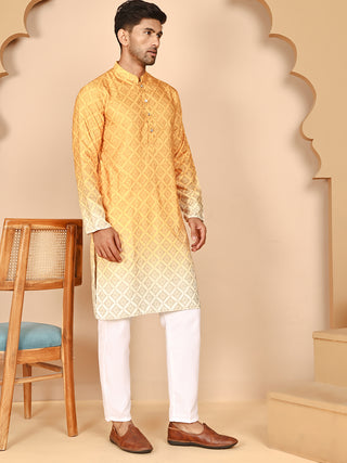 Ombre Printed Kurta Pyjama Set For Men