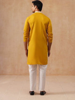 Collar Embroidered & Sequin Kurta With Pyjama