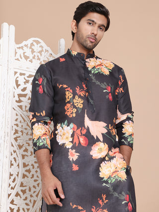 Men's Printed Pure Cotton Kurta Pyjama Set