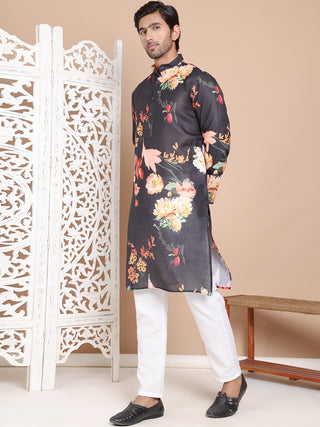 Men's Printed Pure Cotton Kurta Pyjama Set