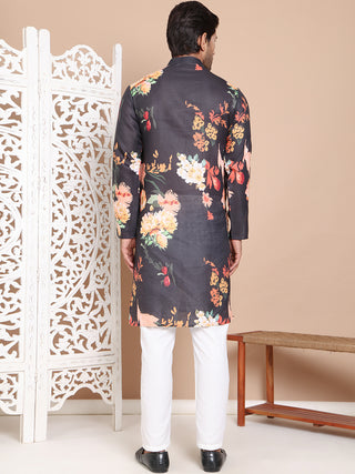 Men's Printed Pure Cotton Kurta Pyjama Set