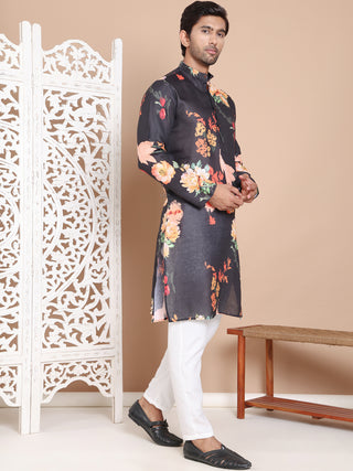 Men's Printed Pure Cotton Kurta Pyjama Set