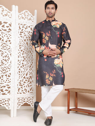 Men's Printed Pure Cotton Kurta Pyjama Set