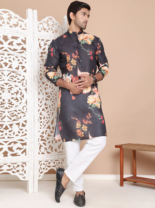 Men's Printed Pure Cotton Kurta Pyjama Set