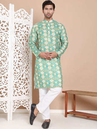 Men's Printed Pure Cotton Kurta Pyjama Set