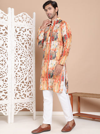 Men's Printed Pure Cotton Kurta Pyjama Set