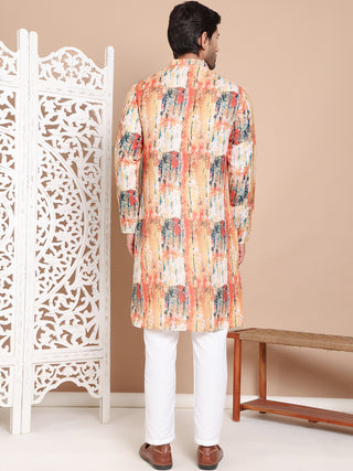 Men's Printed Pure Cotton Kurta Pyjama Set