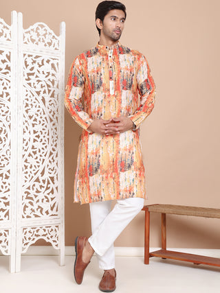 Men's Printed Pure Cotton Kurta Pyjama Set