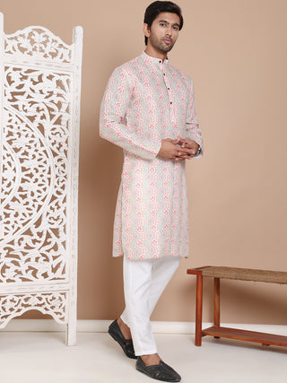 Men's Printed Pure Cotton Kurta Pyjama Set