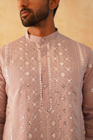 Embroidered & Sequin Cotton Blend Kurta Pyjama Sets