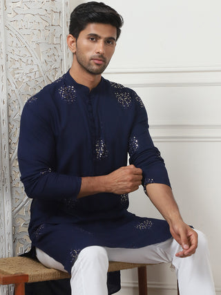 Embroidered Viscose Rayon Straight Kurta Pyjama Set