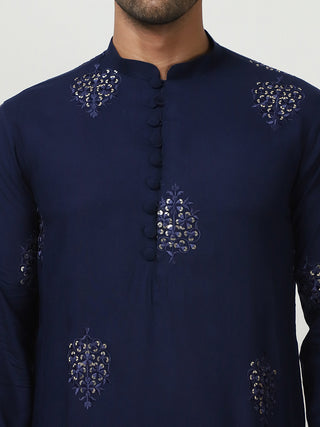 Embroidered Viscose Rayon Straight Kurta Pyjama Set