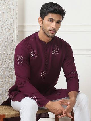 Embroidered Viscose Rayon Straight Kurta Pyjama Set