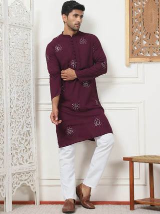 Embroidered Viscose Rayon Straight Kurta Pyjama Set