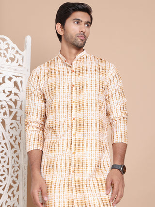 Printed Front Open Kurta With Trouser