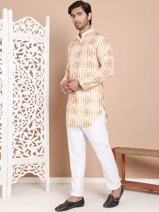 Printed Front Open Kurta With Trouser