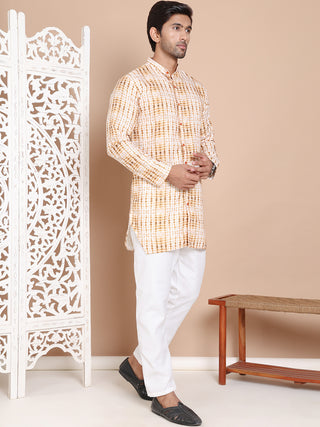 Printed Front Open Kurta With Trouser