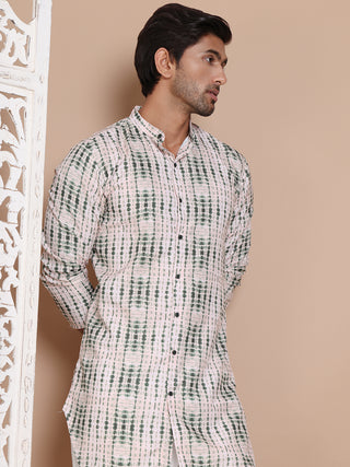 Printed Front Open Kurta With Trouser