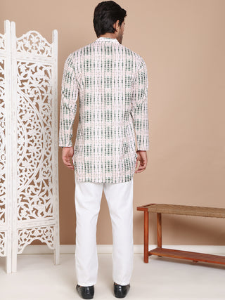 Printed Front Open Kurta With Trouser