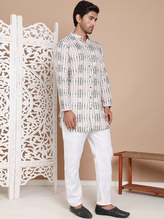 Printed Front Open Kurta With Trouser