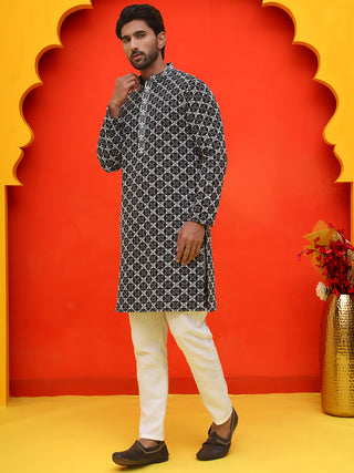 Embroidered Kurta Pyjama for Men