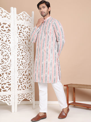 Printed and Emrbroidered Kurta Pyjama Set