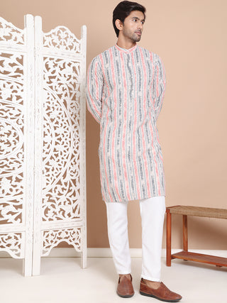 Printed and Emrbroidered Kurta Pyjama Set